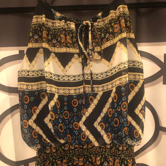 Floral Pattern Cinched Center Maxi - Picture 2 of 6